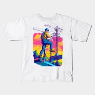 Lineman design for Apprentice Lineman Kids T-Shirt